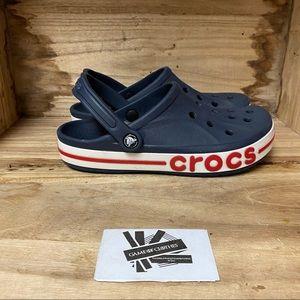 Crocs comfort blue white walking slippers shoes
